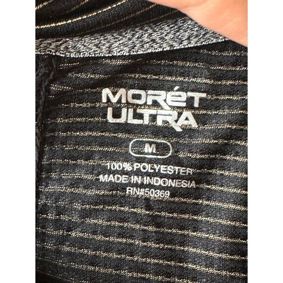 Moret Ultra Black Gold Stripe Turtleneck Athletic Layer Top Women's Size M - Picture 8 of 10